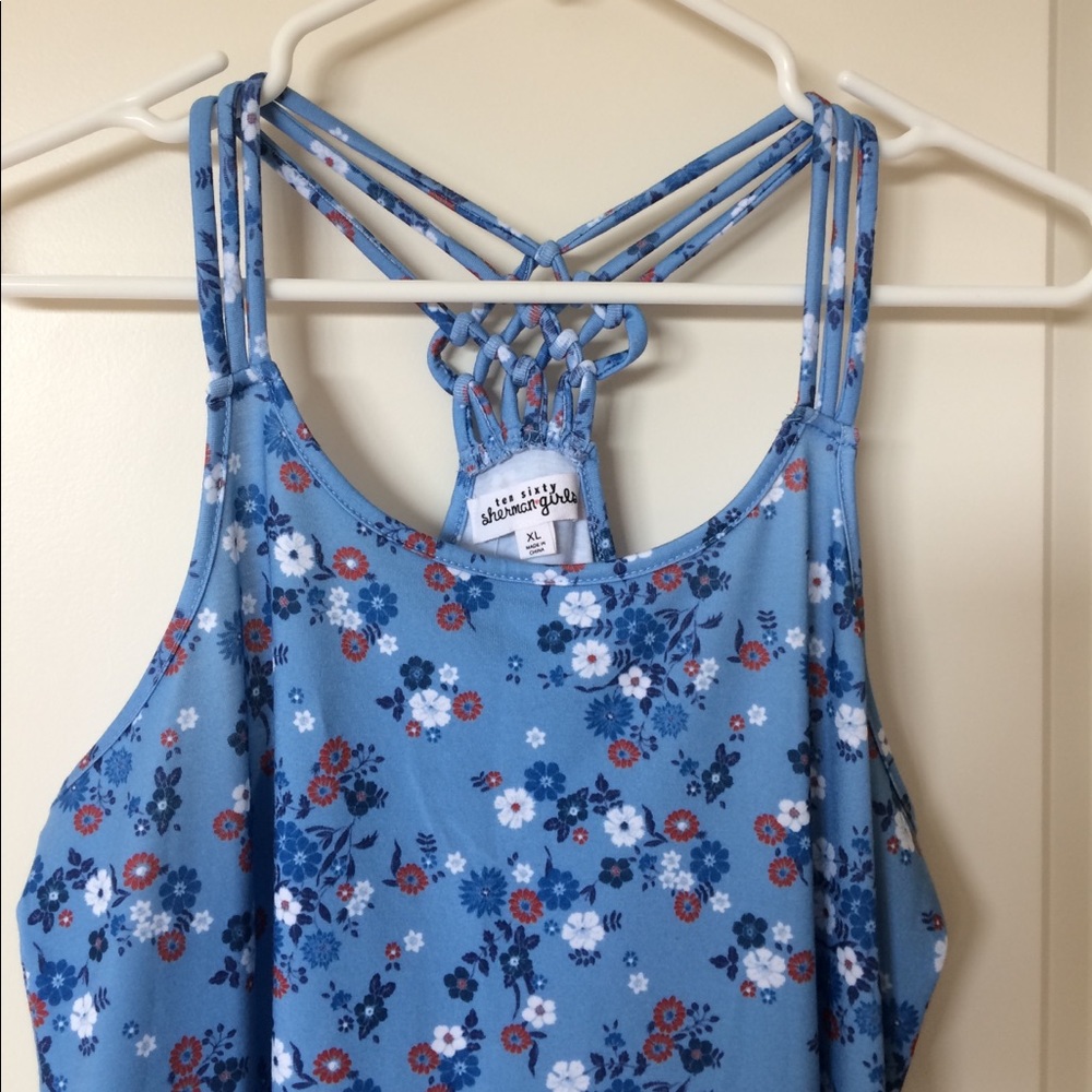 Blue flowered tank top from Nordstrom